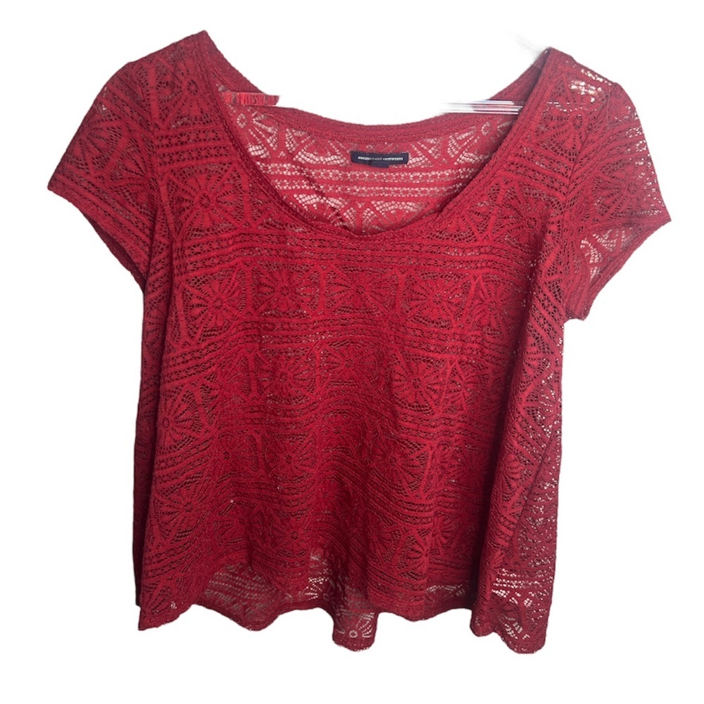 American Eagle Red Lace Shirt